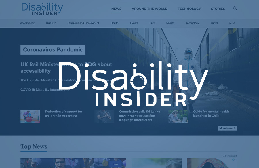 Disability insider Website screenshot with logo