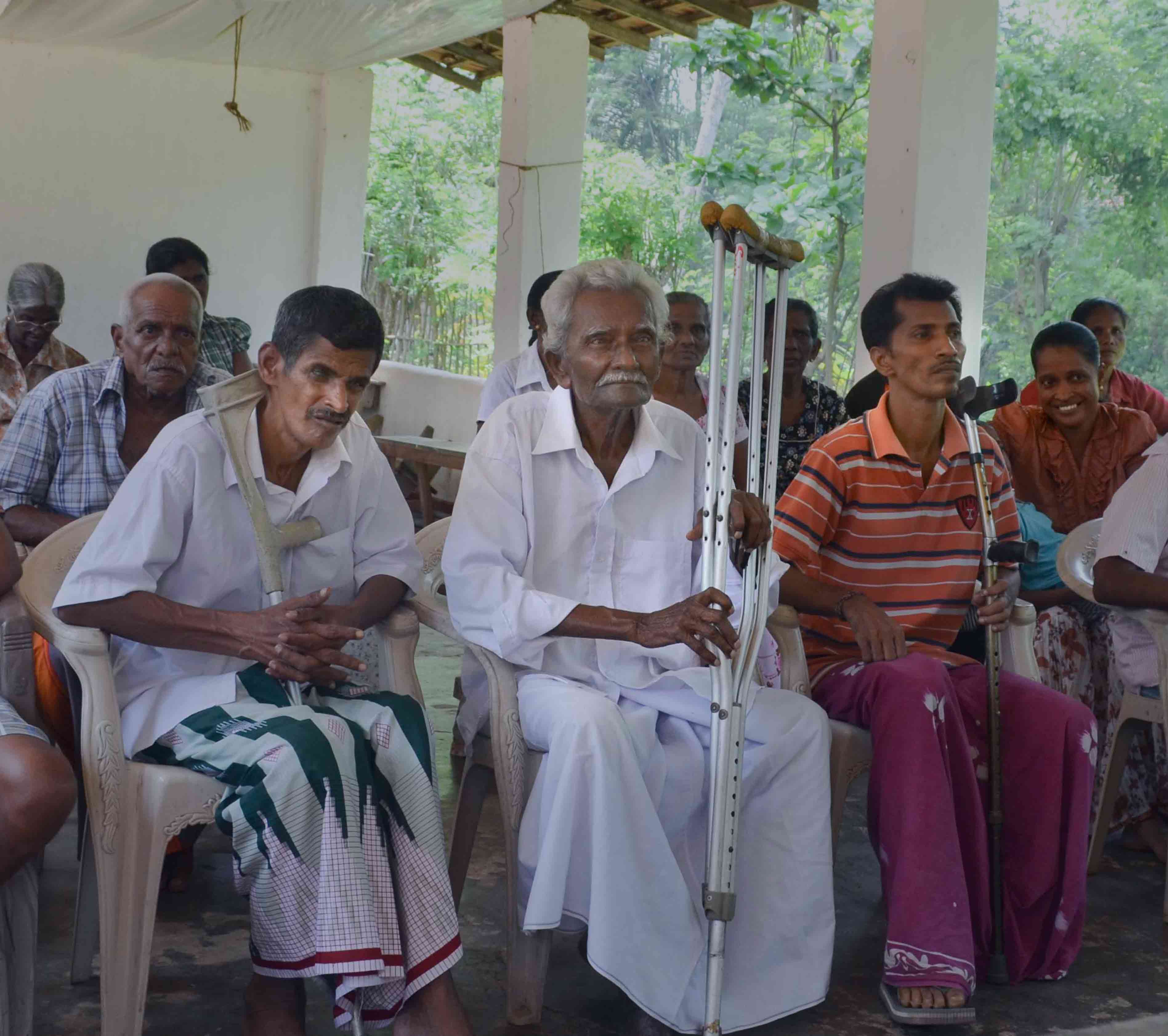 Persons with disabilities attending a disaster workshop in Sri Lanka