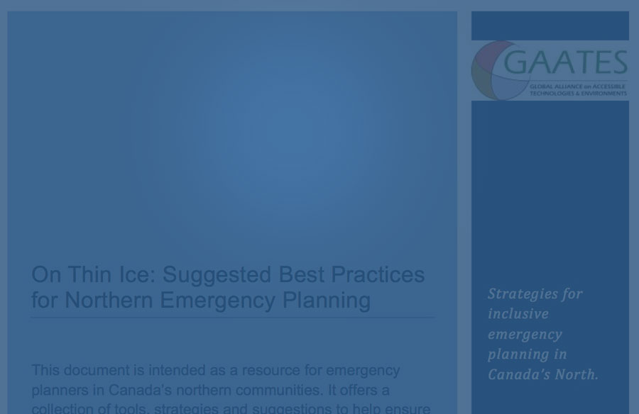 Cover page - On Thin Ice: Suggested Best Practices for Northern Emergency Planning - Strategies for inclusive emergency planning in Canada’s North